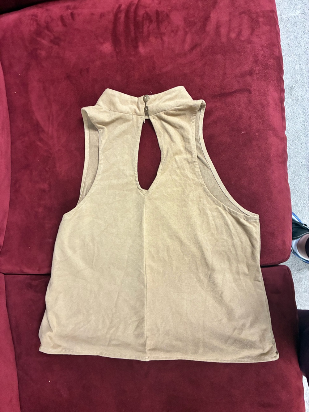 Heart Hips Sleeveless High-Neck Tank Top in Tan